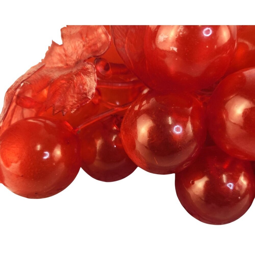 Decorative Faux Red Grapes Cluster With Leaves For Fruit Centerpiece Home Accent - Picture 10 of 10